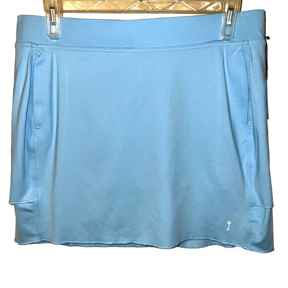 Belyn Key Baby Blue TIERED SKORT X-Large Sun Protection UPF 50 Tennis Golf NEW - Picture 4 of 13